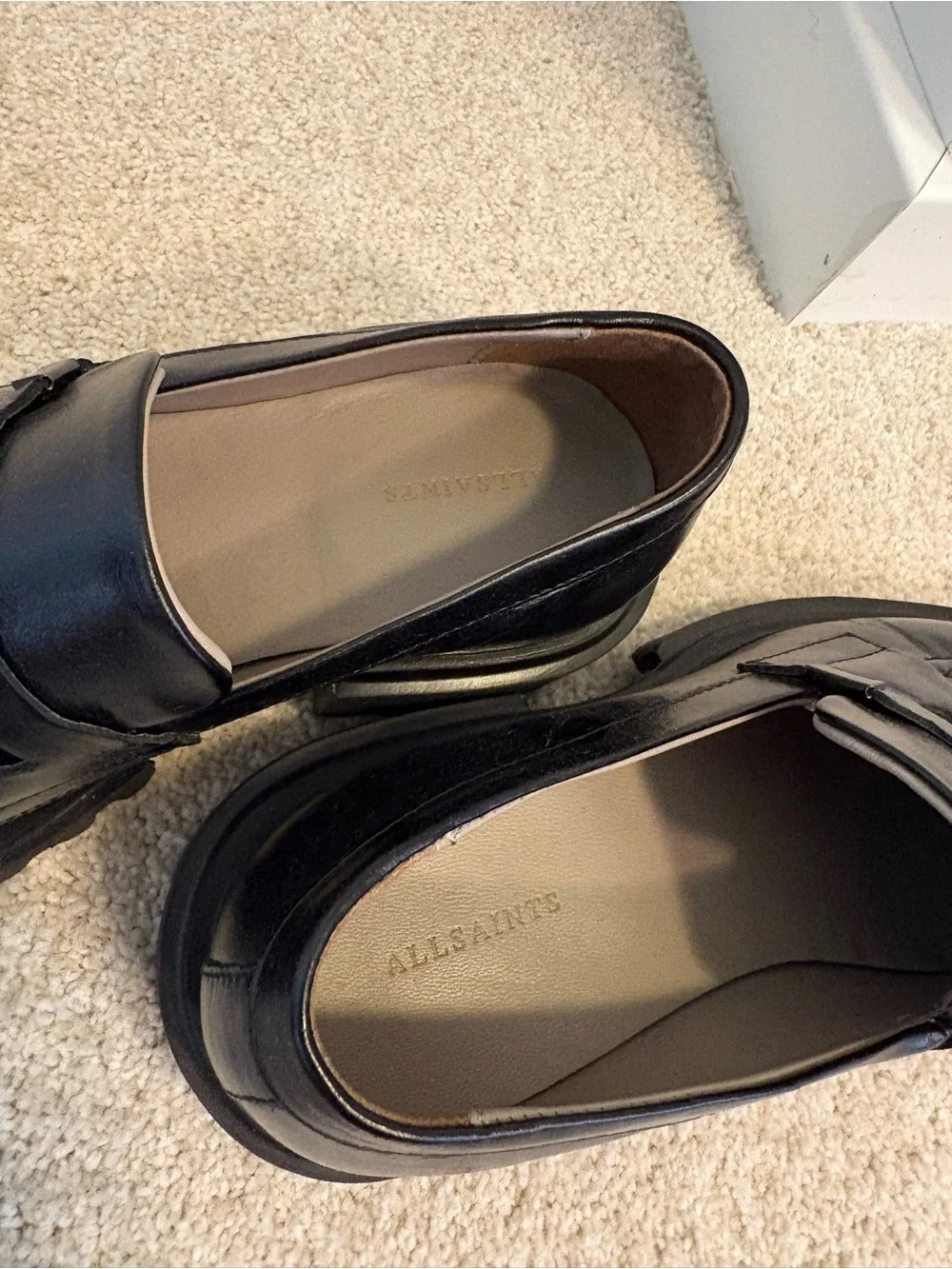 AllSaints Lola Lug Sole Penny Loafer - Black, size 8